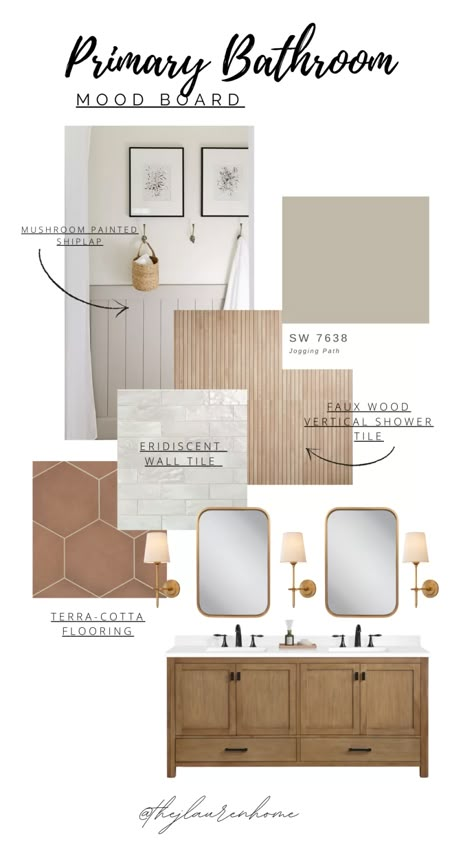 Vertical Shower Tile, Bathroom Mood Board, Organic Modern Bathroom, Primary Bathroom, Master Bath Remodel, Diy Sofa, Upstairs Bathrooms, Bathroom Renos, House Bathroom