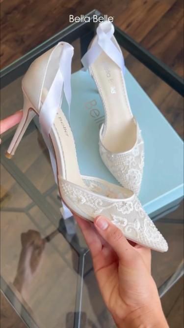 comfortable Sole Serenity: Stride in Style with our Footwear Fantasia Collection" Lace Wedding Heels, Shoes With Pearls, Pearl Wedding Shoes, Ivory Wedding Shoes, Wedding Shoes Lace, Cute Wedding Dress, Lace Heels, Dream Wedding Ideas Dresses, Future Wedding Plans