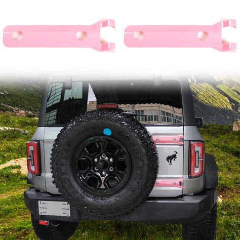 PRICES MAY VARY. FITMENT: For Bronco tailgate hinge cover pink decoration accessories compatible with Ford Bronco accessories 2021 2022 2023 2024 2 Door & 4 Door, Not for Sport HIGH-VALUE DESIGN: The easiest, money-saving, and practical way to decorate the exterior of your car, For Bronco tailgate exterior decoration accessories can break the OEM color to give you a different look. It prevents branches, fingernails, keys scratches and etc SUPERIOR MATERIAL: Premium grade automotive ABS plastic, Bronco Sport Accessories, Ford Bronco Accessories, Dog Car Barrier, Bronco Accessories, Tailgate Table, Ultraviolet Radiation, Cleaning Surface, Exterior Decoration, Bronco Sports