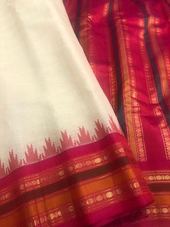 White Gadwal Silk Sarees, Cotton Gadwal Sarees, Gadwal Cotton Sarees, Muhurtham Saree, Red And White Saree, Kuppadam Pattu Sarees, Gadwal Sarees, Weave Shop, Floral Print Sarees