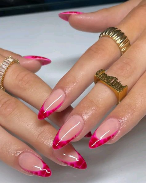 Hot Pink Double French Nails, V Tip French Nails, Double French Nails, Double French Tip, Neutral Nails Acrylic, Nails 2024, Neutral Nails, Nail Inspiration, Nails Inspo