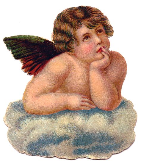 Victorian Graphic - Lovely Cherub Angel - The Graphics Fairy Painting Website, Hopeless Fountain Kingdom, Angel Clipart, Angel Clouds, Victorian Angels, Vintage Holiday Cards, The Graphics Fairy, Victorian Scrap, Graphics Fairy