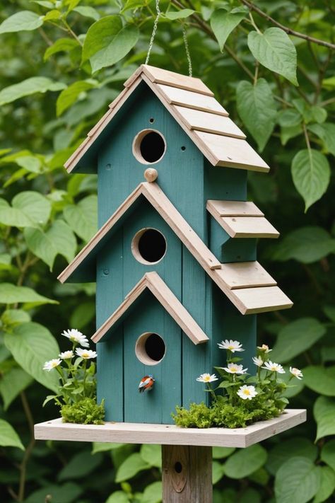 Bird House Design Ideas, Bird House Decor, Teapot Birdhouse, Unique Birdhouses, Birdhouse In Your Soul, Painted Birdhouses, Window Boxes Diy, Birdhouse Plans, Bird Houses Ideas