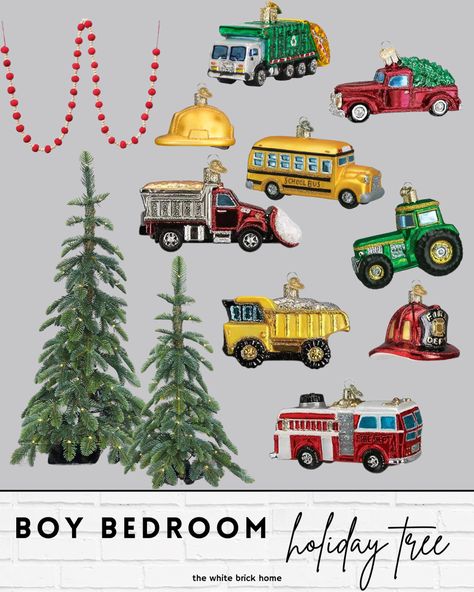 Christmas tree, themed Christmas tree, truck Christmas tree, boy bedroom, Amazon, Anthropologie, Christmas, holiday, table top tree, fire truck, construction, ornaments, boy ornaments, boy, bedroom, bedroom kids Christmas decor, kid’s ornaments, boy ornaments, boy tree, boy holiday tree, bedroom Christmas decor, boy Christmas, gift, ornaments Little Boys Christmas Tree, Little Boy Christmas Tree, Boys Christmas Tree, Boy Christmas Tree, Decor Christmas Ideas, Lovers Bedroom, Santa Decal, Christmas Car Decorations, Table Top Tree