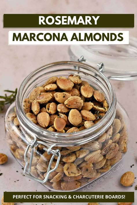 Blanched Almonds Recipes, Rosemary Almonds, Salted Almonds Recipe, Marcona Almonds, Ham And Cheese Pinwheels, Soaked Almonds, The Kitchen Food Network, Marinated Olives, Olive Oil Recipes