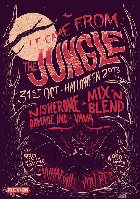 . Jungle Halloween, Gig Posters Design, Halloween Party Poster, Flyer Inspiration, Halloween Flyer, Event Poster Design, Halloween Poster, Rock Posters, Halloween Inspiration