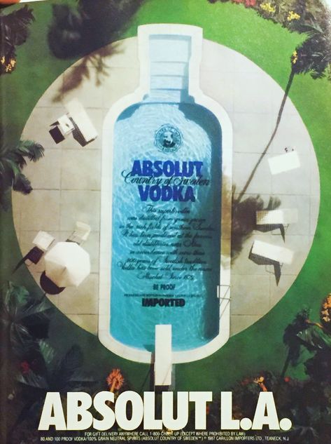 Absolut Vodka L.A. Style 1989 | LA ad 1989 | SlantedEnchanted | Flickr Liquor Ads, Clever Marketing, 광고 디자인, Publicidad Creativa, Absolut Vodka, Great Ads, Guerilla Marketing, Best Ads, Environmental Design