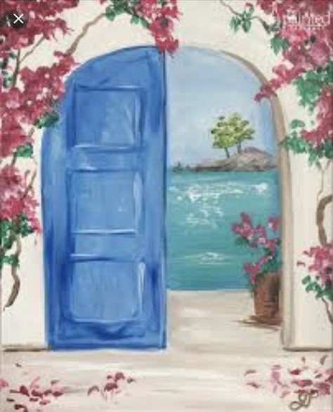 Mamma Mia Aesthetic Painting, Mama Mia Parking Spot Painting, Mamma Mia Watercolor, Mamma Mia Painting Easy, Mamma Mia Canvas Painting, Mama Mia Painting Ideas, Mamma Mia Parking Spot Painting, Abba Painting Ideas, Mama Mia Parking Spot