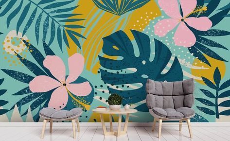 3D Freehand Sketching Green Tropical Leave Pink Flower Wall Mural Wallpaper ZY D54 in 2022 | Mural wall art, Wall murals painted, Mural wallpaper Flower Wall Mural, Pink Flower Wall, Floral Wall Mural, Large Wall Murals, Garden Mural, Flower Mural, Wall Murals Painted, Wall Mural Wallpaper, Wall Paint Designs