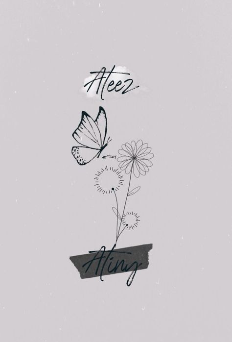 Ateez Background, 8 Makes 1 Team, Kpop Tattoos, Ateez Wallpaper, Kpop Backgrounds, Getting A Tattoo, Cute Tumblr Wallpaper, Minimalist Tattoos, Butterfly Drawing