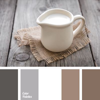 White color adds volume to a combination of soft gray-brown hues. This color scheme suits well exterior trim of cottage or country house, as well as balcon. Trendy Living Rooms, Colors Palette, Kitchen Farmhouse, Brown Living Room, Grey Kitchens, Trendy Bedroom, Idee Pasto Sano, White Rooms, Exterior Paint Colors