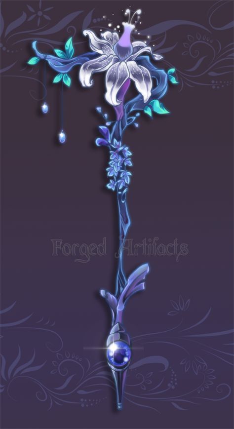 Weapon Adoption 21 Staff GIVEAWAY! by Forged-Artifacts 귀여운 음식 그림, Magic Items, Blue Lily, Fantasy Props, Anime Accessories, Magical Jewelry, Magic Art, Amulets, Fantasy Jewelry