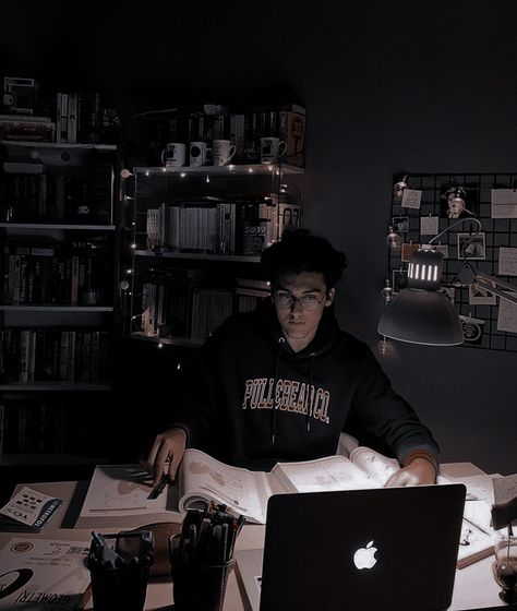 Boys Study Room, Study Boy Aesthetic, Boy Studying Aesthetic, Neuroscientist Aesthetic, Boy Studying, Men's Study, College Aesthetic, Study Pictures, Study Board