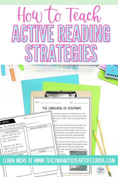 Immerse your fourth-grade classroom in the world of active reading and witness the remarkable growth of engaged learners! This blog post unveils effective reading strategies that elevate reading comprehension to new heights. Embark on a journey of discovery as you explore fun and enriching techniques to make reading time come alive for your upper elementary students. Equip them with essential skills for reading success and witness their transformative progress firsthand! Learn more! 4th Grade Reading Worksheets, Active Reading Strategies, Active Learning Strategies, Upper Elementary Reading, Reading Response Activities, Teaching Essentials, New Vocabulary Words, Middle School Reading, 4th Grade Classroom