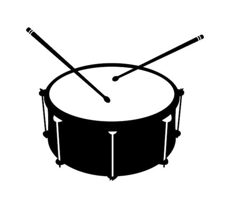 Drum silhouette, snare drum, percussion ... | Premium Vector #Freepik #vector #music-instrument #music-illustration #orchestra #drumstick Drum Designs Art, Drum Set Illustration, Drums Silhouette, Drum Illustration, Drums Aesthetic, Poster Moodboard, Drum Silhouette, Pilots Aesthetic, Marching Snare