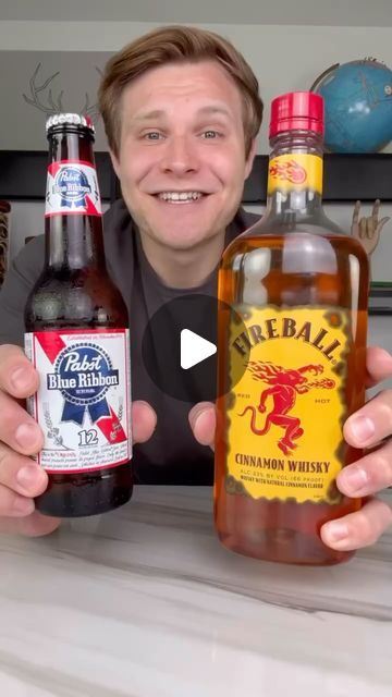 Justin Carmona on Instagram: "Cred: @timthetankofficial Beer is basically bread, it only makes sense that a PBR and Fireball would taste like a cinnamon roll!
.
.
.
.
#bartender #pbr #fireball #cookem #viral #trending" Fireball Whiskey Recipes, Alcoholic Coffee Drinks, Whiskey Recipes, Fun Drinks Alcohol, Fireball Whiskey, Homemade Liquor, Coffee With Alcohol, Homemade Cocktails, Boozy Drinks