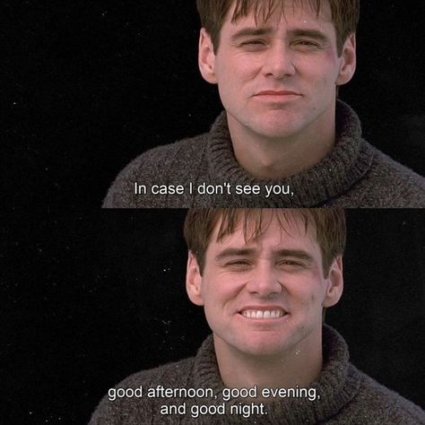 #jimcarrey #trumanshow #truman #trumanburbank Truman Show Aesthetic, The Truman Show Aesthetic, Movie Scenes Quotes, Funny Movie Lines, Iconic Movie Quotes, Cinema Quotes, The Truman Show, Relatable Posts, Movie Lines