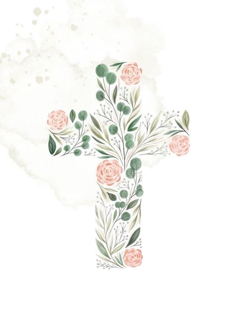 Christian Illustration, Catholic Wallpaper, Christian Quotes Wallpaper, Flower Graphic Design, Frame Floral, Easter Wallpaper, Jesus Wallpaper, Flower Graphic, Jesus Art