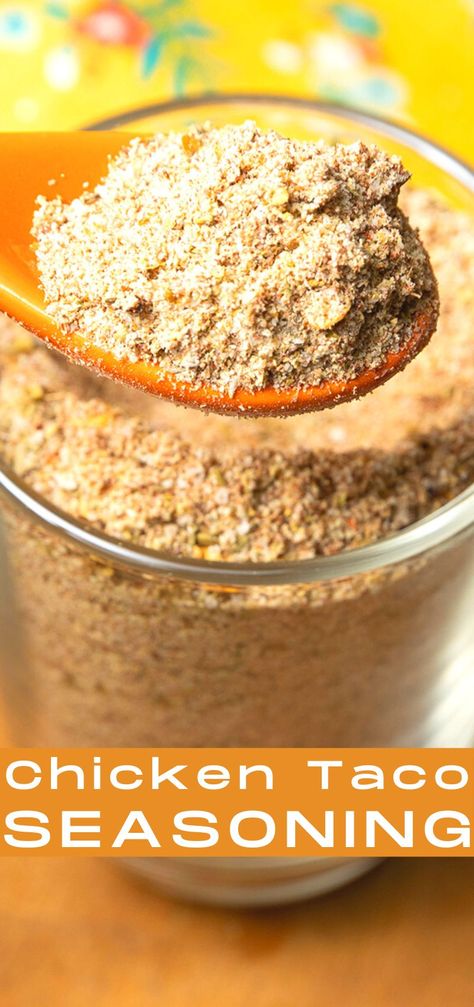 In as long as it takes to measure a few tablespoons of things, you can have the best Chicken Taco Seasoning you’ve ever tasted. Not only is it great on chicken tacos, but it’s wonderful on grilled, roasted, and air fryer chicken to boot! Homemade seasonings blends can be the difference between amazing and alright. When you make it at home, you are able to use the freshest spices and herbs and that makes an impact you won’t believe until you taste it. Taco Seasoning Recipe Mild, Chicken Taco Seasoning Recipe, Chicken Taco Seasoning, Taco Seasoning Recipe, Sweet Chicken, Meat Seasoning, Seasoning Recipe, Shredded Chicken Recipes, Chicken Taco