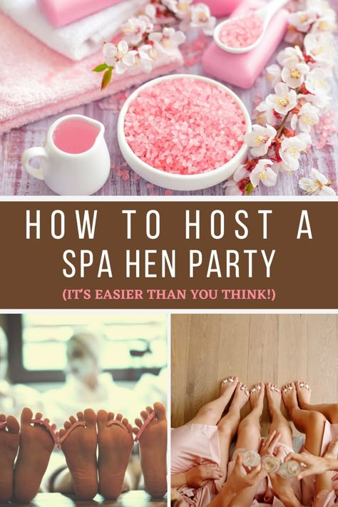 Want to treat your best friend to a day of pampering bliss? These DIY pamper hen party tips are the perfect way to relax, unwind and enjoy each other's company! Follow the link below for instant spa hen party inspiration! Hen Do Spa Day, Group Spa Day Party Ideas, Hens Spa Party, Spa Day Party Favors, Spa Night Bachelorette, Diy Spa Day Bachelorette Party, Spa Hen Do Ideas, Spa Lunch Ideas, Bachelorette Spa Night Ideas