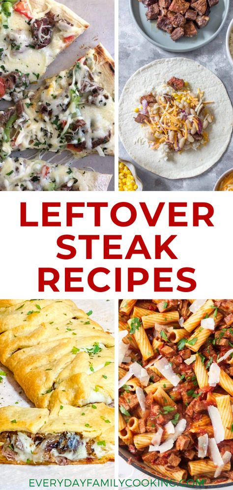 Leftover Steak Recipes How To Use Up Leftover Steak, Leftover Fajita Steak Recipes, Meals To Make With Leftover Steak, Recipes For Strip Steak, Leftover Beef Fajita Meat Recipes, What To Do With Leftover Steak Bites, Leftover Steak Bites Recipes, Leftover Cooked Steak Recipes, Leftover Ny Strip Steak Recipes