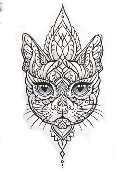 Mandala Cat Tattoo Designs, Cat Mandala Tattoo, Memories Ideas, 10 Tattoo, Cat Mandala, Fire Tattoo, Cat Tattoo Designs, Beautiful Tattoo, Your Person