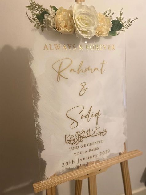 Nikkah Welcome Board, Nikkah Taals, Acrylic Wedding Welcome Sign, Wedding Entrance Sign, Nikah Decor, خواتم خطوبة, Wedding Sign Decor, Brush Effect, Welcome Wedding Sign