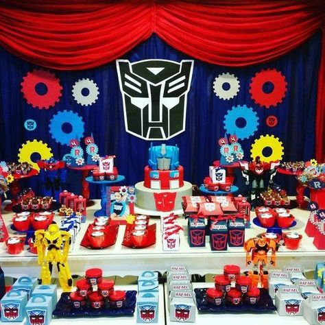 Optimus Prime Party Ideas, Rescue Bots Birthday Party, Rescue Bots Party, Rescue Bots Birthday, Transformers Party, Transformers Birthday Parties, Transformers Birthday, Transformer Party, Transformer Birthday