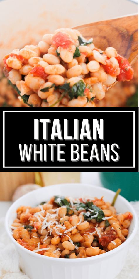 Mediterranean White Beans, Italian White Beans, White Bean Dishes, Pasta With White Beans, White Beans Recipe, Recipes Beans, Cannellini Beans Recipes, Magical Fruit, Italian Beans