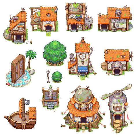 Pixel Top Down, Topdown Pixelart, Pixel Art House, Pixel Art Building, Top Down Pixel Art, Pixel Building, Drawn To Life, Top Down Game, Pixel Art Landscape