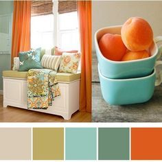 benjamin moore spearmint blue | My color combination - orange, aqua, olive, teal & tan. CTMH: Bamboo ... Bedroom Colour Palette, Design Apartment, Kitchen Colors, Benjamin Moore, Bedroom Colors, Colour Schemes, Color Pallets, My New Room, Room Colors