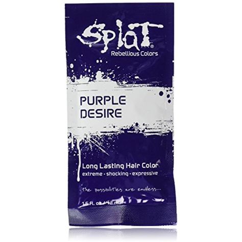 SPLAT Splat Hair Color 1.5 Oz Individual Packs Purple Desire *** To view further for this item, visit the image link. (This is an affiliate link and I receive a commission for the sales) Splat Purple Hair Dye, Extreme Hair Colors, Splat Hair Color, Pale Blonde Hair, Hair Dye Shades, Dyed Hair Care, Dipped Hair, Dyed Hair Purple, Temporary Hair Dye