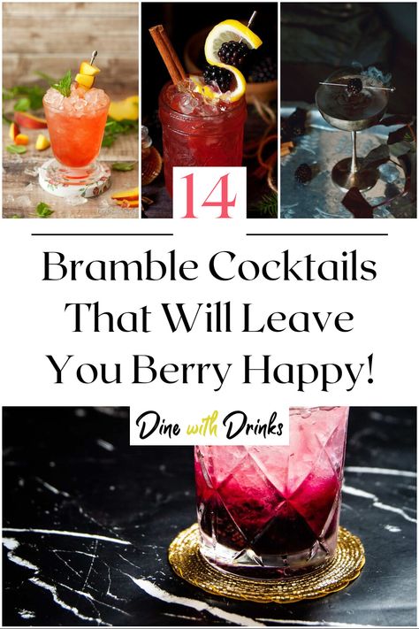 Collage of 4 bramble cocktails. Bramble Cocktail, Fruity Cocktails, Thirsty Thursday, The Best Recipes, Bramble, Refreshing Cocktails, Cocktail Recipe, Mixology, Refreshing Drinks