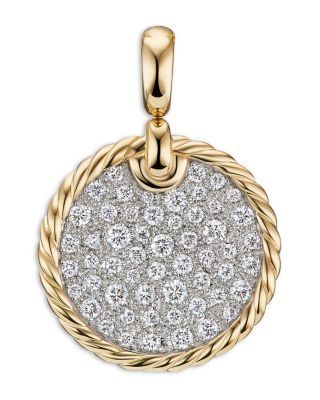 David Yurman 18K Yellow Gold Dy Elements Pave Diamond Disc Pendant Roberto Coin Jewelry, Diamond Bracelet Design, Disc Pendant, David Yurman, Jewelry Pouch, Pave Diamonds, Bracelet Designs, Pendant Jewelry, Womens Jewelry Necklace