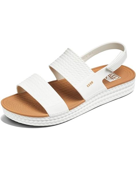 Reef Water Vista, Sunset Drink, Sunrise Yoga, Casual Sandals Womens, Hiking Sandals, Heritage Fashion, White Sandals, Casual Sandals, Velcro Straps