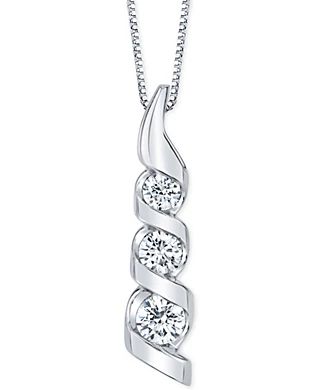 4 Diamond Necklace, Journey Pendant, White Gold Pendant Necklace, Macys Jewelry, White Gold Pendant, Luxury Jewellery, Fashion Ring, Gold Pendant Necklace, Three Stone