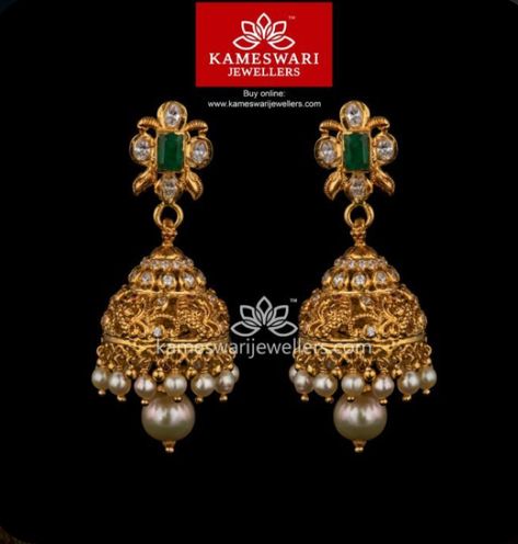 Jewellers Shop, Kameswari Jewellers, Buy Earrings Online, Gold Earrings Models, Gold Earrings Wedding, Gold Jewelry Simple Necklace, Gold Mangalsutra Designs, Gold Necklace Indian Bridal Jewelry, Gold Bridal Earrings