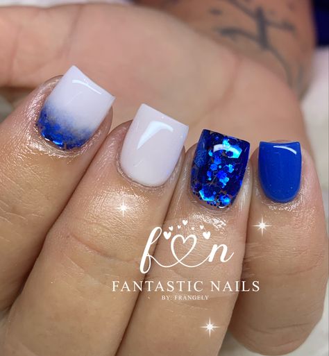 Nail Compilation, Blue Short Nails, Pretzel Pops, Kailyn Lowry, Acrylic Nail Designs Coffin, Pink Tip Nails, Elegant Touch Nails, Quick Nail Art, Overlay Nails