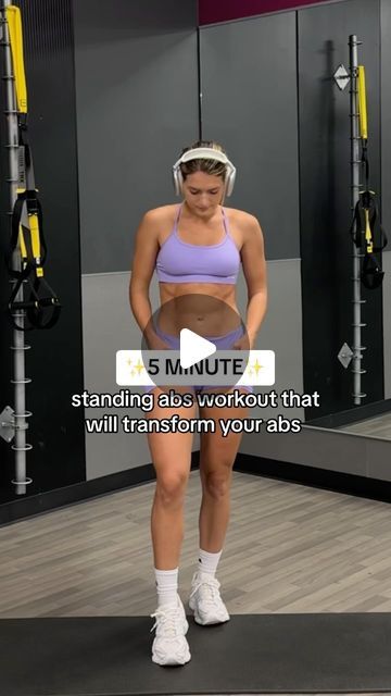 Maia Henry on Instagram: "5 minute standing ab workout to get your abs on 🔥 Wearing @dfyne.official CODE: MAIA for 10% off  Click 🔗 in bio to join team! • • • #athomeworkouts #athomeworkout #workoutmotivation #workoutroutine #gymmotivation #gymaddict #gymlifestyle #fitnessmotivation #pilates #strength #transformation #fitnessjourney #fitnessgirl" Standing Ab Workout, Video Sport, Standing Ab Exercises, Fit Club, Standing Abs, Core Workouts, Ab Exercises, Fitness Ideas, Core Exercises