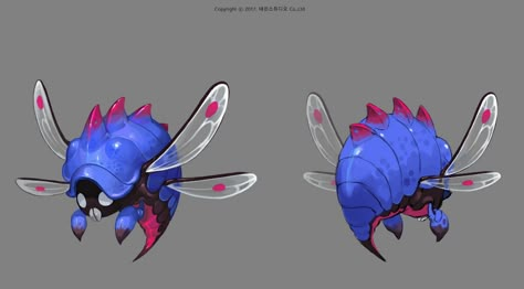 ArtStation - Spiritwish monster concept, sunong :) Jrpg Monsters, Alien Concept Art, 3d Modelle, Monster Concept Art, Alien Creatures, Insect Art, Fantasy Monster, Fantasy Creatures Art, Mythical Creatures Art