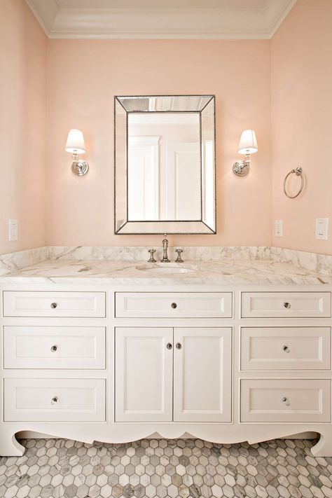 This example of classic traditional architecture from The Fox Group will inspire your design plans! Come see more lovely interior design and home construction ideas. #architecture #interiordesign #traditional #classic #thefoxgroup Shower Makeover, Top Bathroom Design, French Country Bathroom, Latest Interior Design Trends, French Pink, Interior Decorating Styles, Interior Design Boards, Country Bathroom, New Interior Design