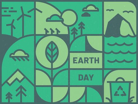 Earth Day by Brandon DeWeese   #earthday #dribbble #dribbblers #design #illustration Earth Day Graphic Design, Earth Illustration Design, Earth Day Poster Design, Earth Graphic Design, Ecology Illustration, Earth Day Poster, Earth Day Posters, Earth Week, Earth Illustration