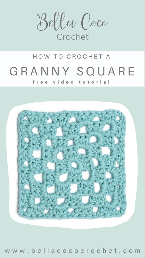 Learn how to Crochet a Basic Granny Square Basic Granny Square, Crochet Patchwork Blanket, Bella Coco Crochet, Crochet A Granny Square, Bella Coco, Granny Square Projects, Crochet Square Blanket, Granny Square Pattern, Granny Square Crochet Patterns Free