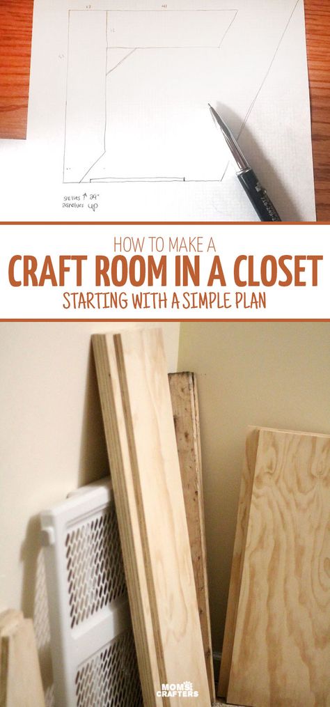 Craft Room Closet Organization Ideas, Diy Closet Craft Room, Organizing A Craft Closet, Built In Craft Closet, Diy Art Closet, Diy Craft Closet Ideas, Sewing Room Closet Ideas, Sewing Room In A Closet, Craft Closet Organization Ideas Diy