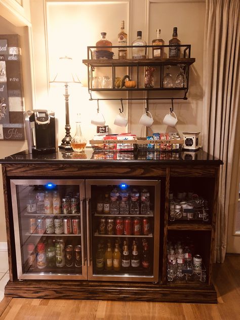 #farmhouse #coffeebar #minibar #farmhousedecor #farmhousestyle #alcohol #diyhomedecor Coffee And Alcohol Bar Ideas For Home, Coffee Alcohol Bar Ideas, Alcohol Home Bar, Alcohol Cupboard, Alcohol Storage Ideas Liquor Cabinet, Diy Alcohol Cabinet, Farmhouse Wine Bar, Basement Bar Liquor Display, Rustic Mini Bar Ideas