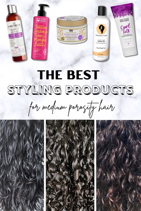 Here are some of the best medium porosity curly hair styling combos to try today! These combos range in pricing from affordable to pricey but either way, they are for sure to give great results! Medium Porosity Hair Products, Medium Porosity Hair, Curly Hair Cream, 3a Curly Hair, Gel Curly Hair, Curly Hair Styling, Conditioner Curly Hair, Slicked Back Ponytail, Fine Curly Hair