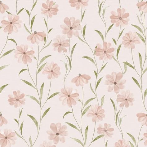 Secret Garden Theme, Pink Floral Wallpaper, Daisy Wallpaper, How To Hang Wallpaper, Flower Nursery, Wallpaper Peel And Stick, Bathroom Wallpaper, Nursery Wallpaper, Contact Paper