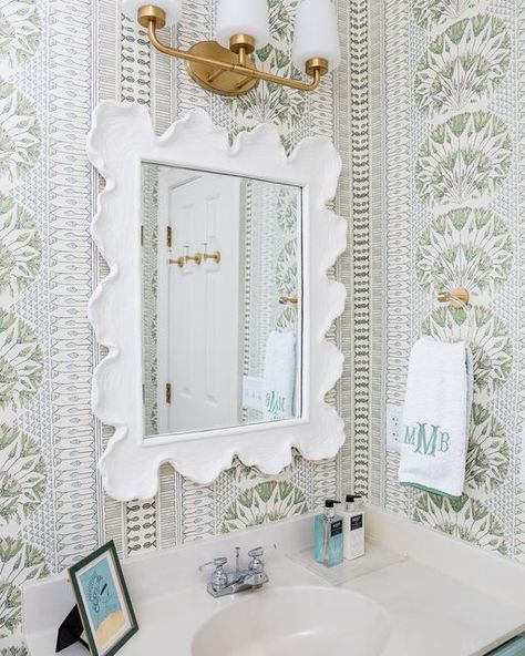 Martha Midgette Style on Instagram: "A great bathroom moment is always made better with the perfect details and accessories! #marthamidgettestyle #storiesthroughstyle" Ballard Designs Mirror, Atoll Mirror Bathroom, Atoll Mirror, College House, Great Bathrooms, Bathroom Refresh, Rectangular Mirror, Guest Bath, Ballard Designs