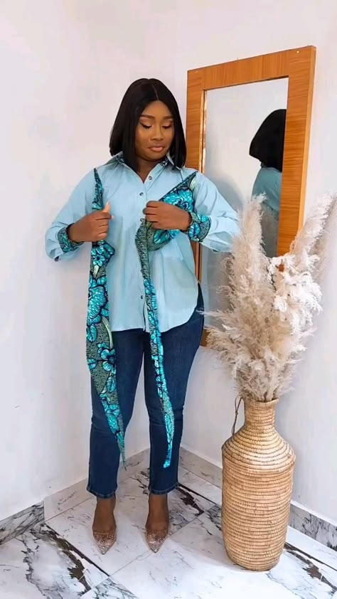 Ankara Top Styles, Ankara Shirt, Ankara Blouse, Ankara Dress Designs, Print Dress Designs, Ankara Short Gown Styles, African Print Tops, Ankara Short, Ankara Tops