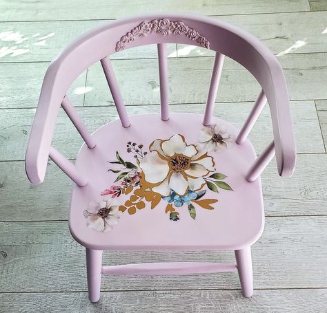 Vintage Wood Chair, Paint Kids Table, Painted Kids Chairs, Painted Furniture Cabinets, Painted Wooden Chairs, Painted Wood Chairs, Time Out Chair, Hand Painted Chairs, Kids Rocking Chair